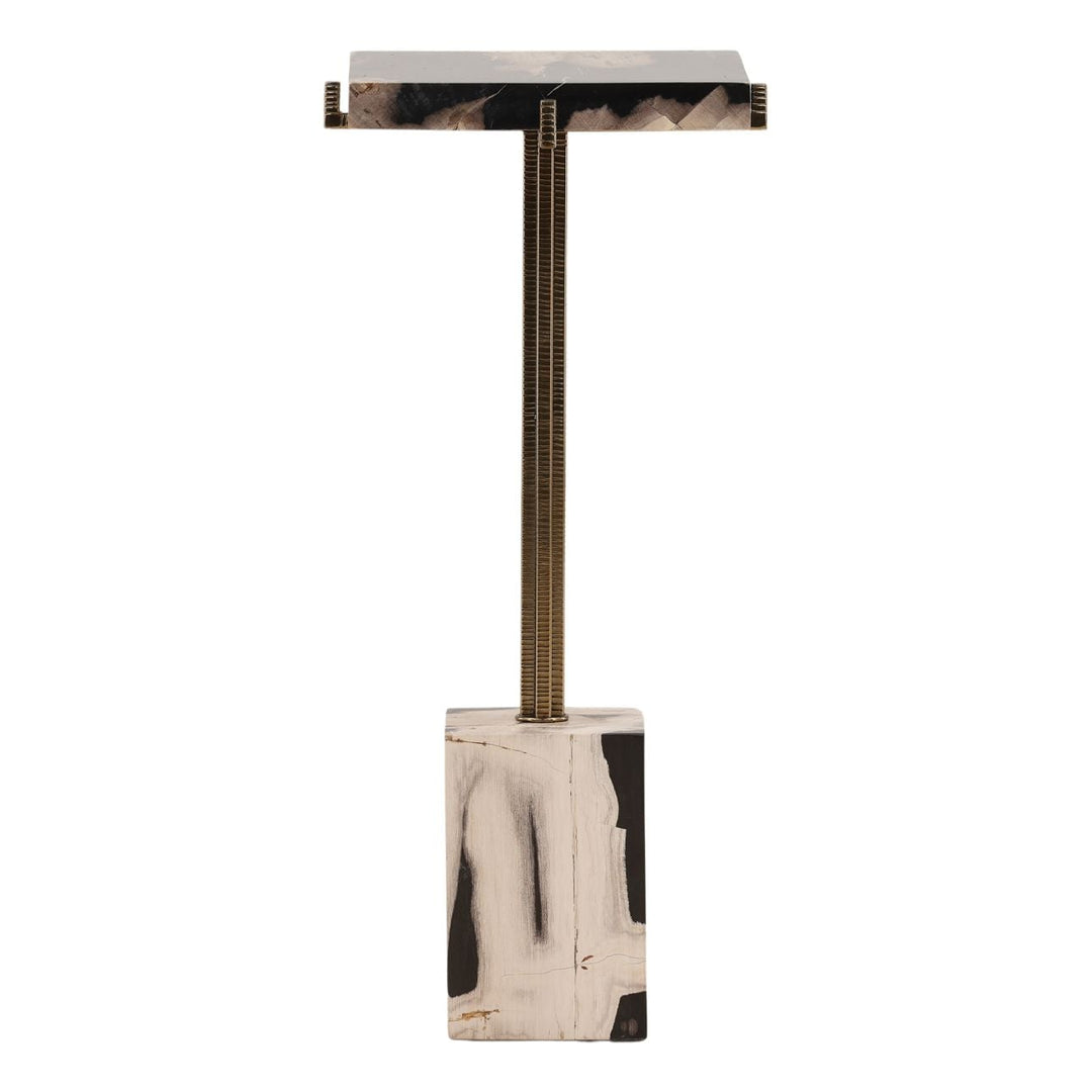 Elio Petrified Wood Side Table, front view