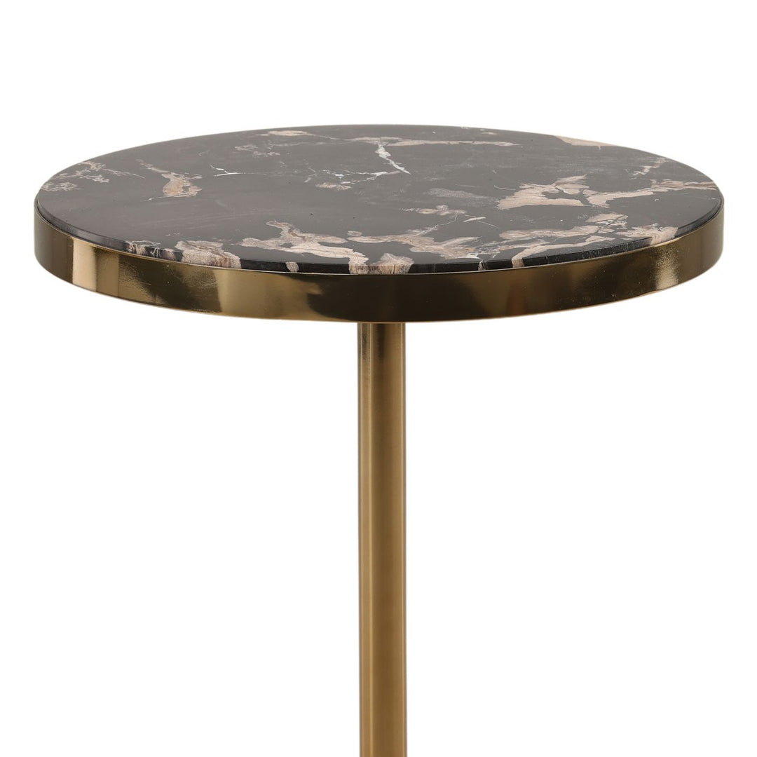 Wren Petrified Wood Side Table, detail 1 view