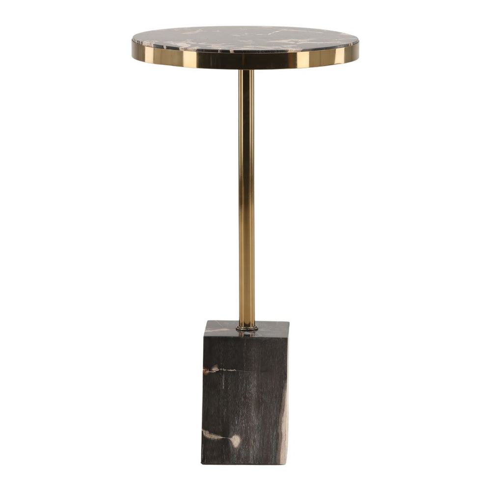 Wren Petrified Wood Side Table, front view