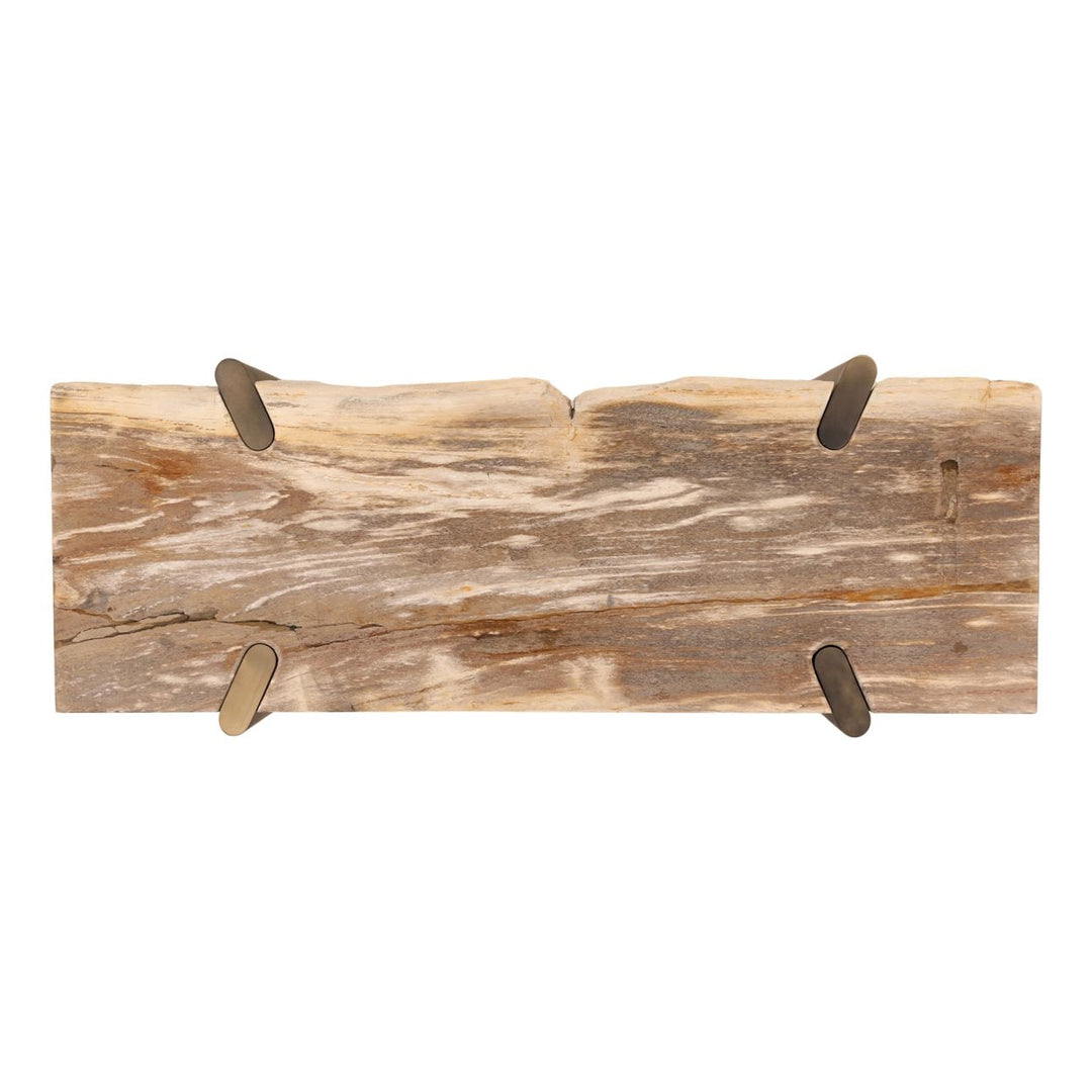 Peri Petrified Wood Console Table, overhead view