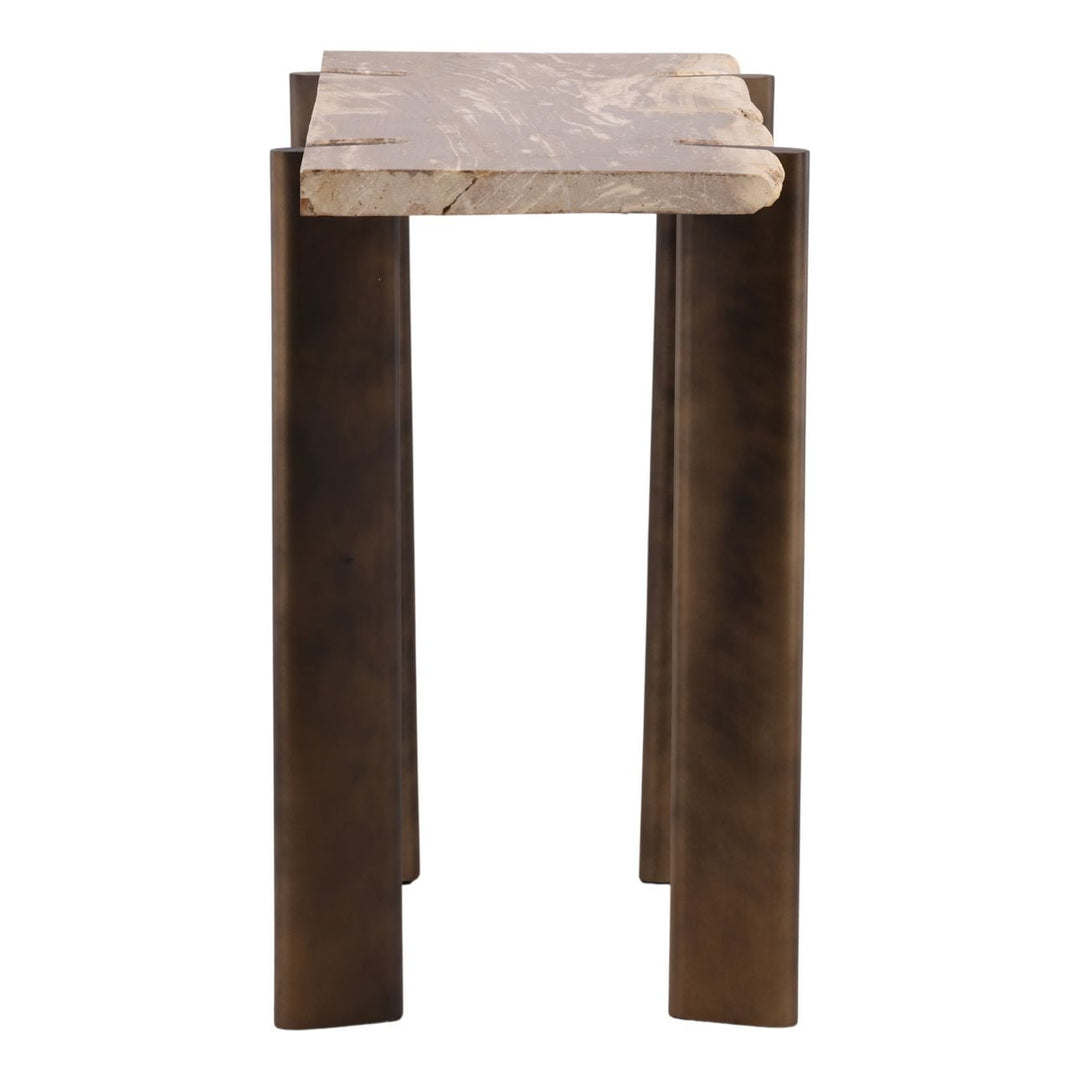 Peri Petrified Wood Console Table, profile view