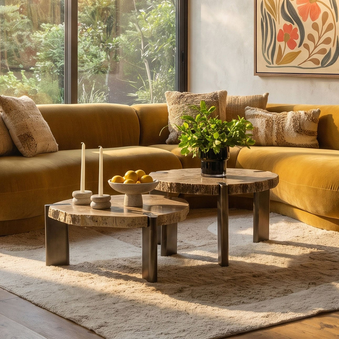 Saxon Petrified Wood Coffee Table, Small, lifestyle view