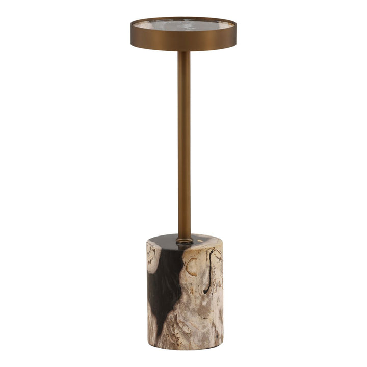 Orin Petrified Wood Side Table, three-quarter studio view