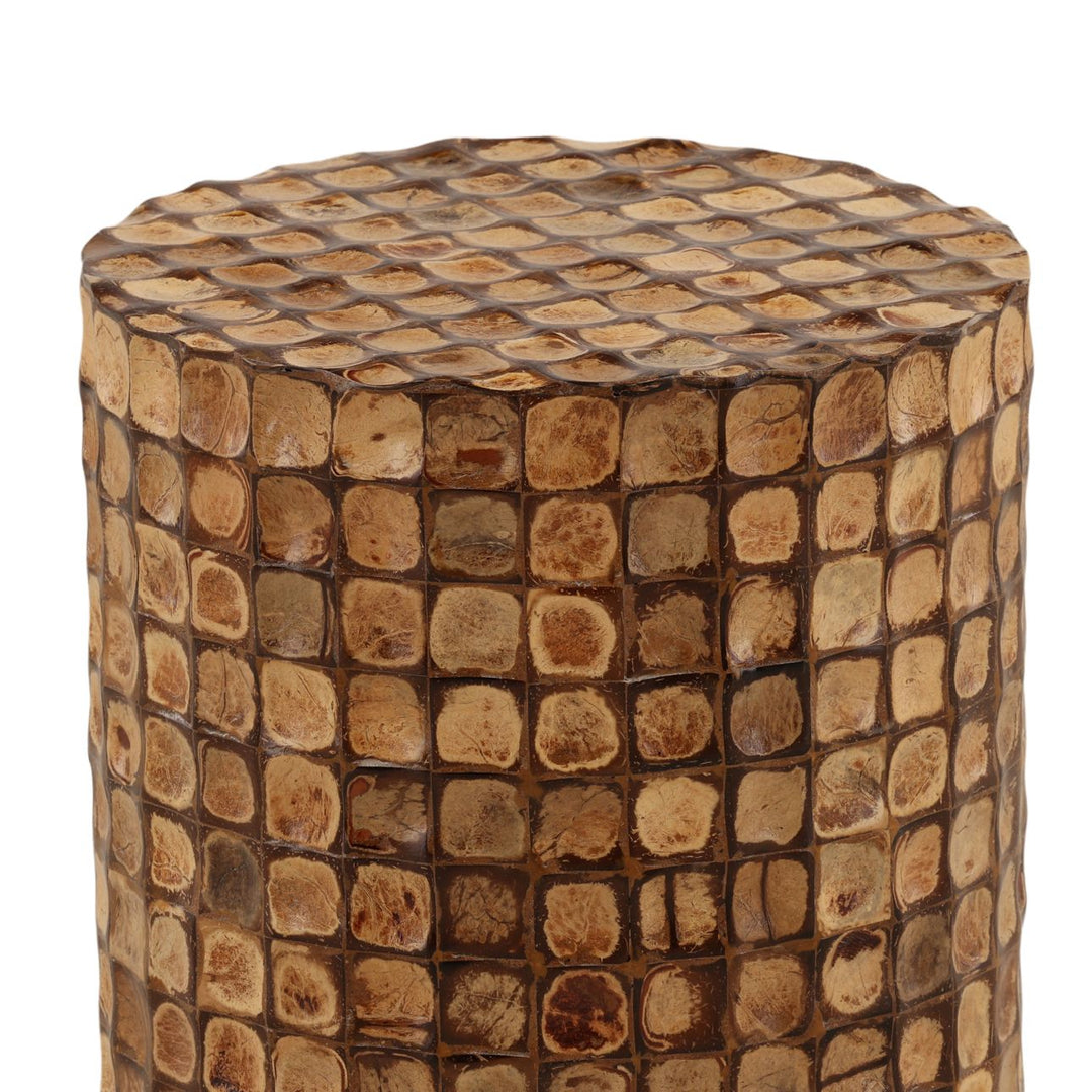 Rhea Coconut Shell Side Table, detail 2 view