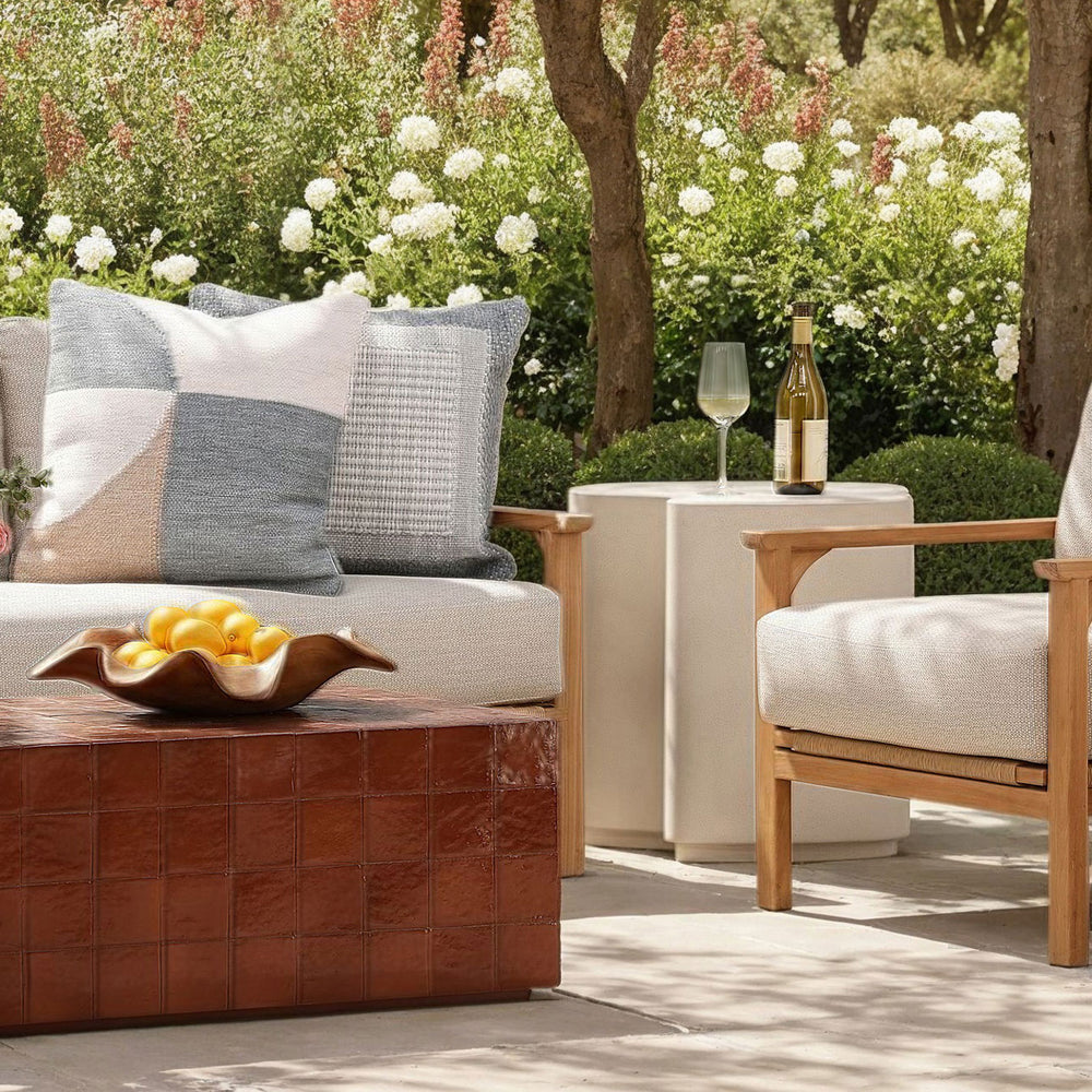 Seda Stone Outdoor Side Table, manufacturer lifestyle setting