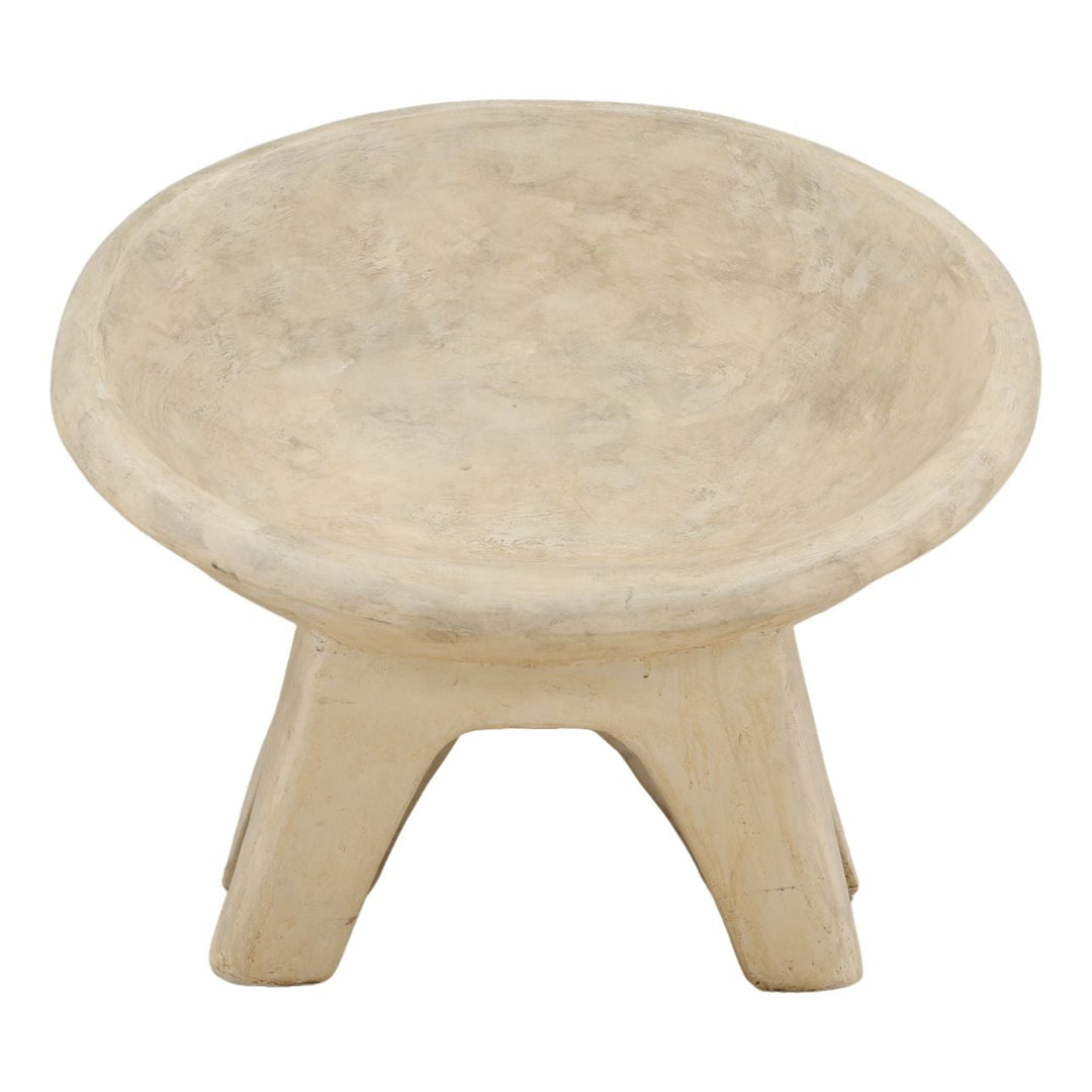 Saven Off White Stone Outdoor Chair, front view