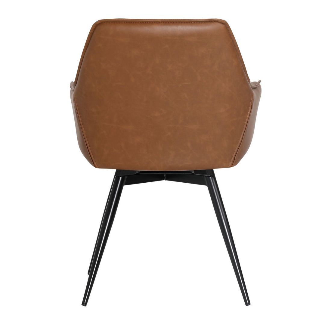 Verena Antique Brown Swivel Dining Chair, back view