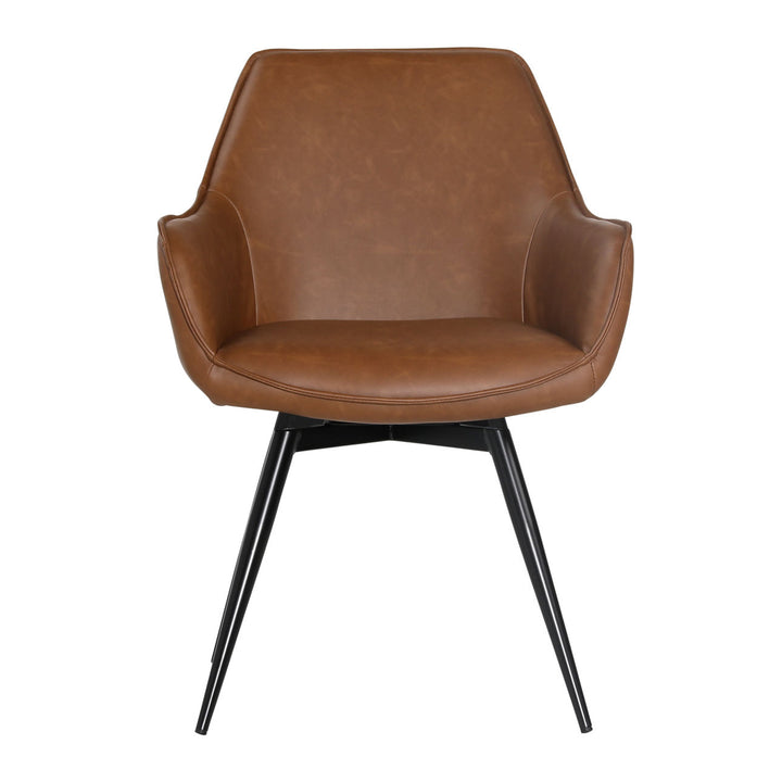 Verena Antique Brown Swivel Dining Chair, front view