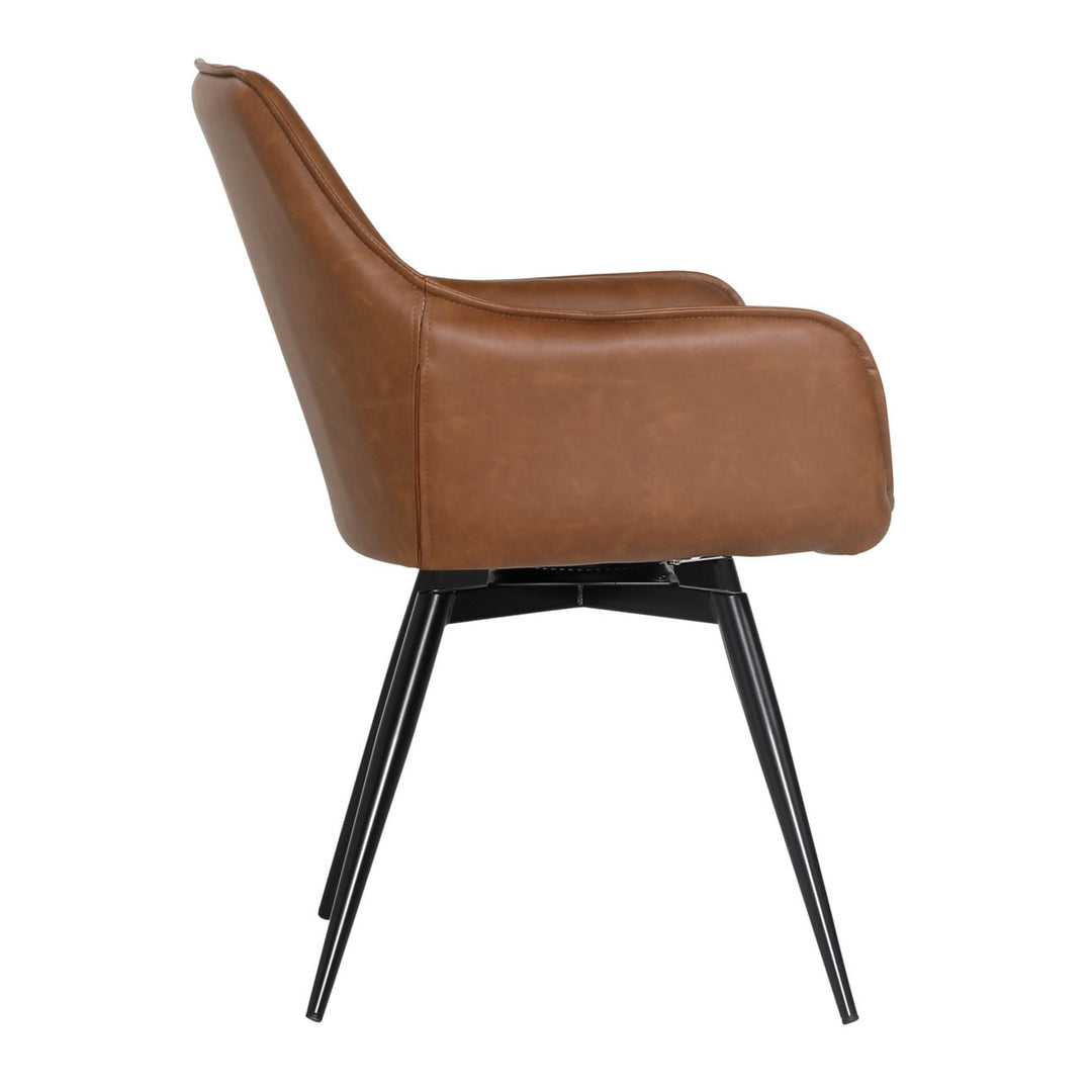 Verena Antique Brown Swivel Dining Chair, profile view