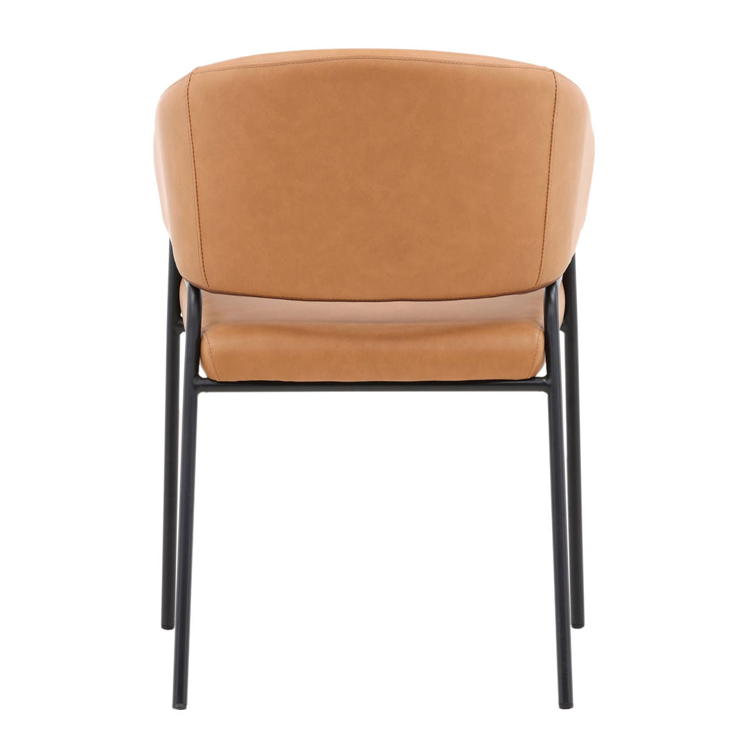 Cathrin Dining Chairs, Set of 2, Camel Faux Leather, back view