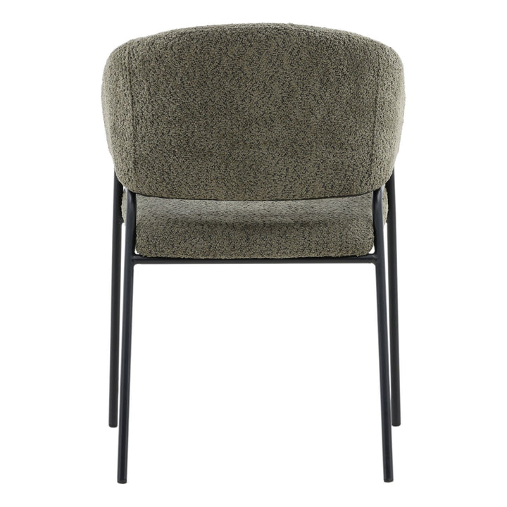 Cathrin Dining Chairs, Set of 2, Olive Boucle, back view