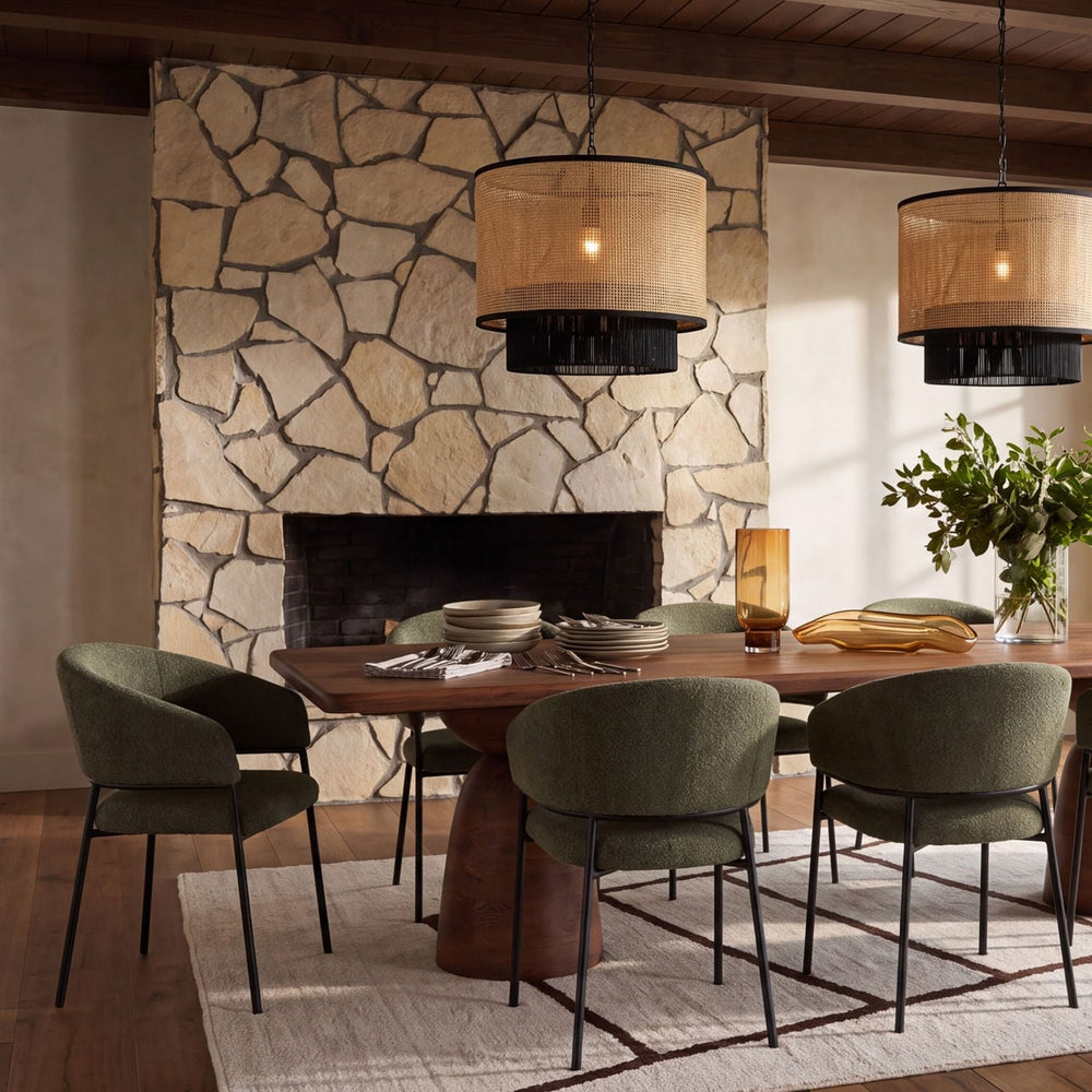 Cathrin Dining Chairs, Set of 2, Olive Boucle, alternate lifestyle view 2