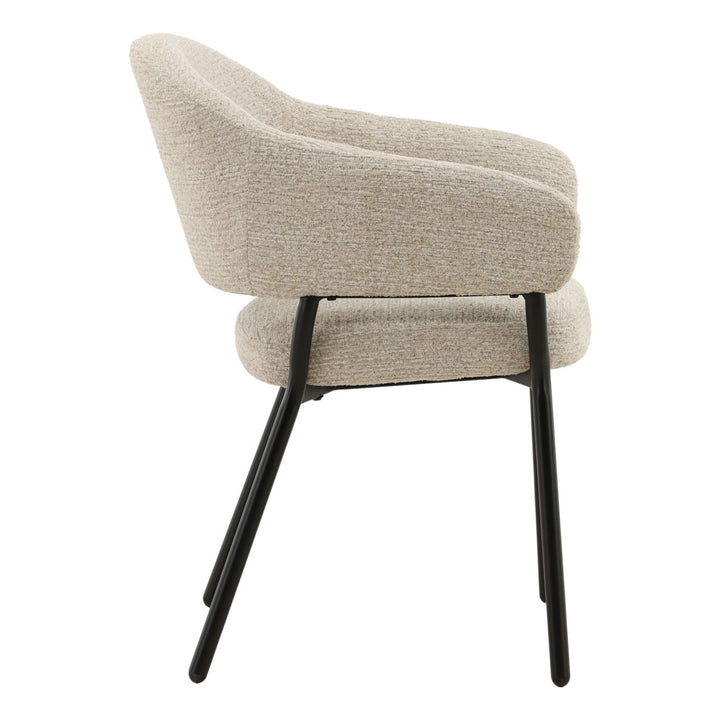 Joren Taupe Chenille Dining Chair, profile view