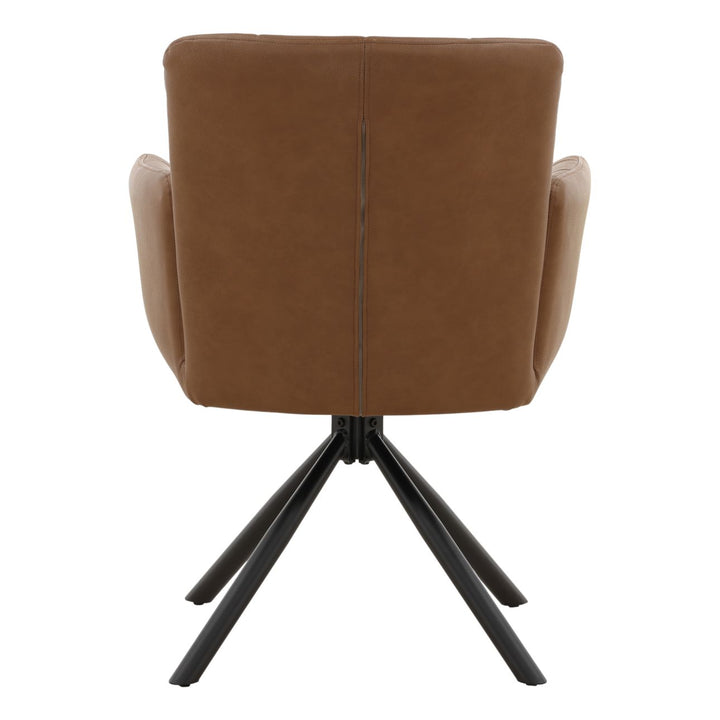 Stevan Cognac Swivel Dining Chairs, Set of 2, back view