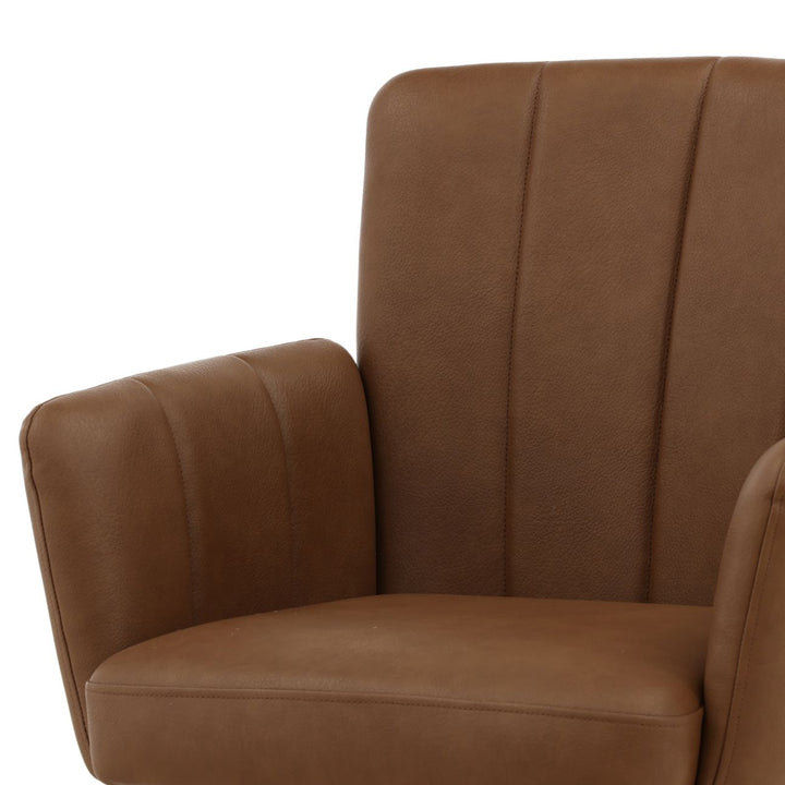 Stevan Cognac Swivel Dining Chairs, Set of 2, detail 2 view