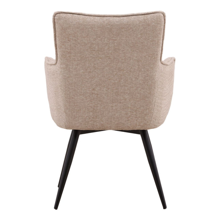 Adeline Chenille Dining Chair, Beige and Black, back view