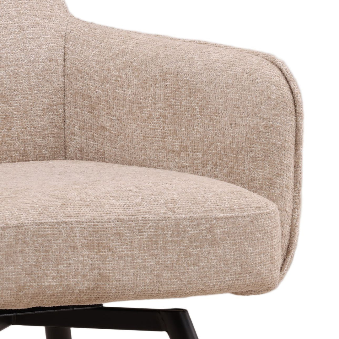 Adeline Chenille Dining Chair, Beige and Black, detail 2 view