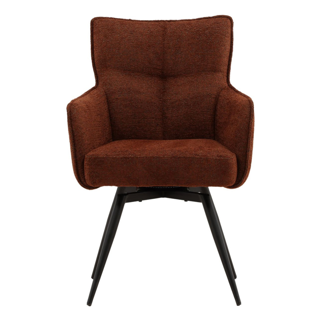 Adeline Chenille Dining Chair, Burgundy and Black, front view