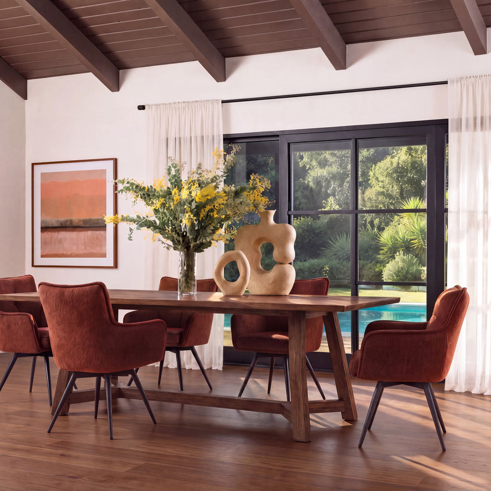 Adeline Chenille Dining Chair, Burgundy and Black, lifestyle view