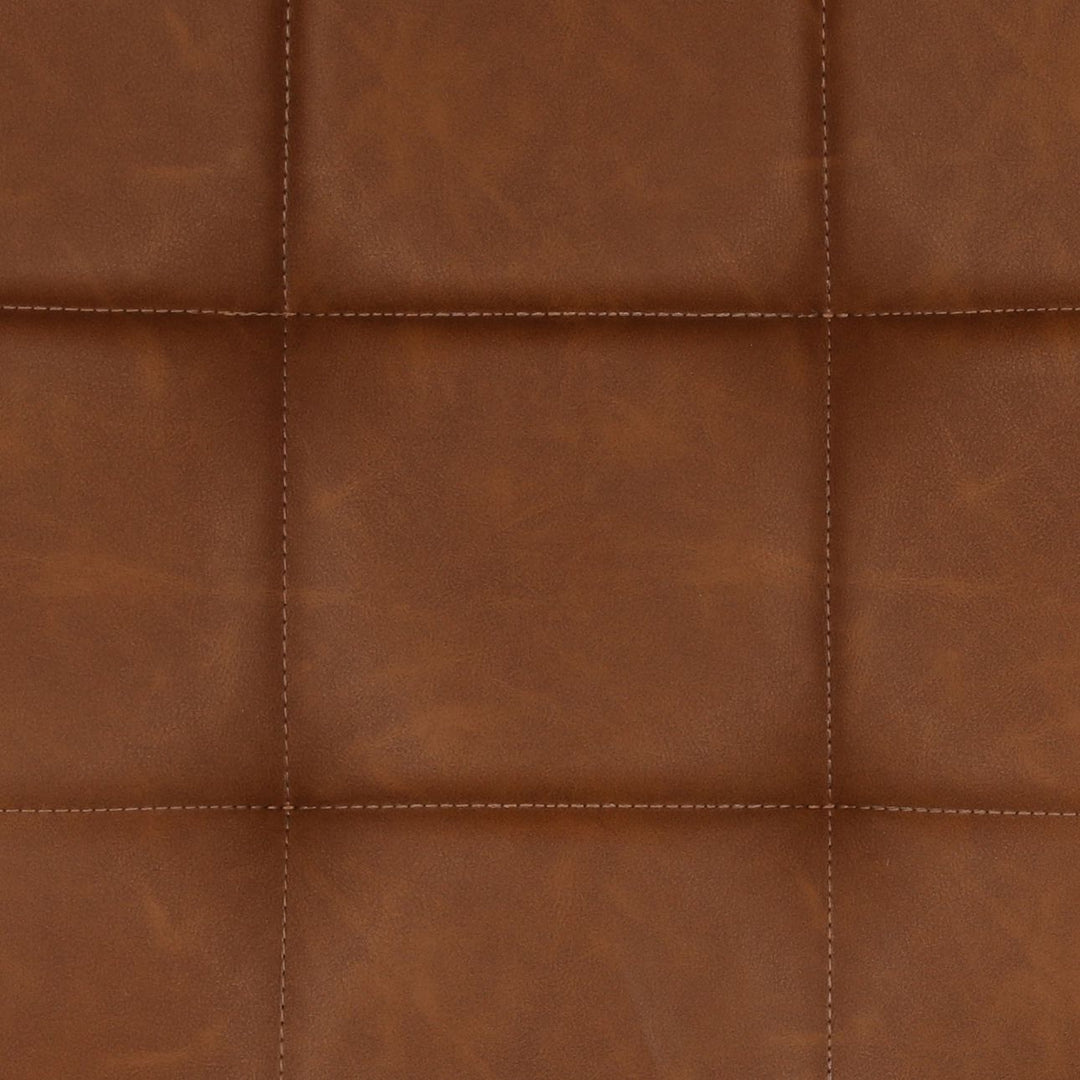 Izel Faux Leather Dining Chairs, Set of 2, Brown and Black, detail 1 view
