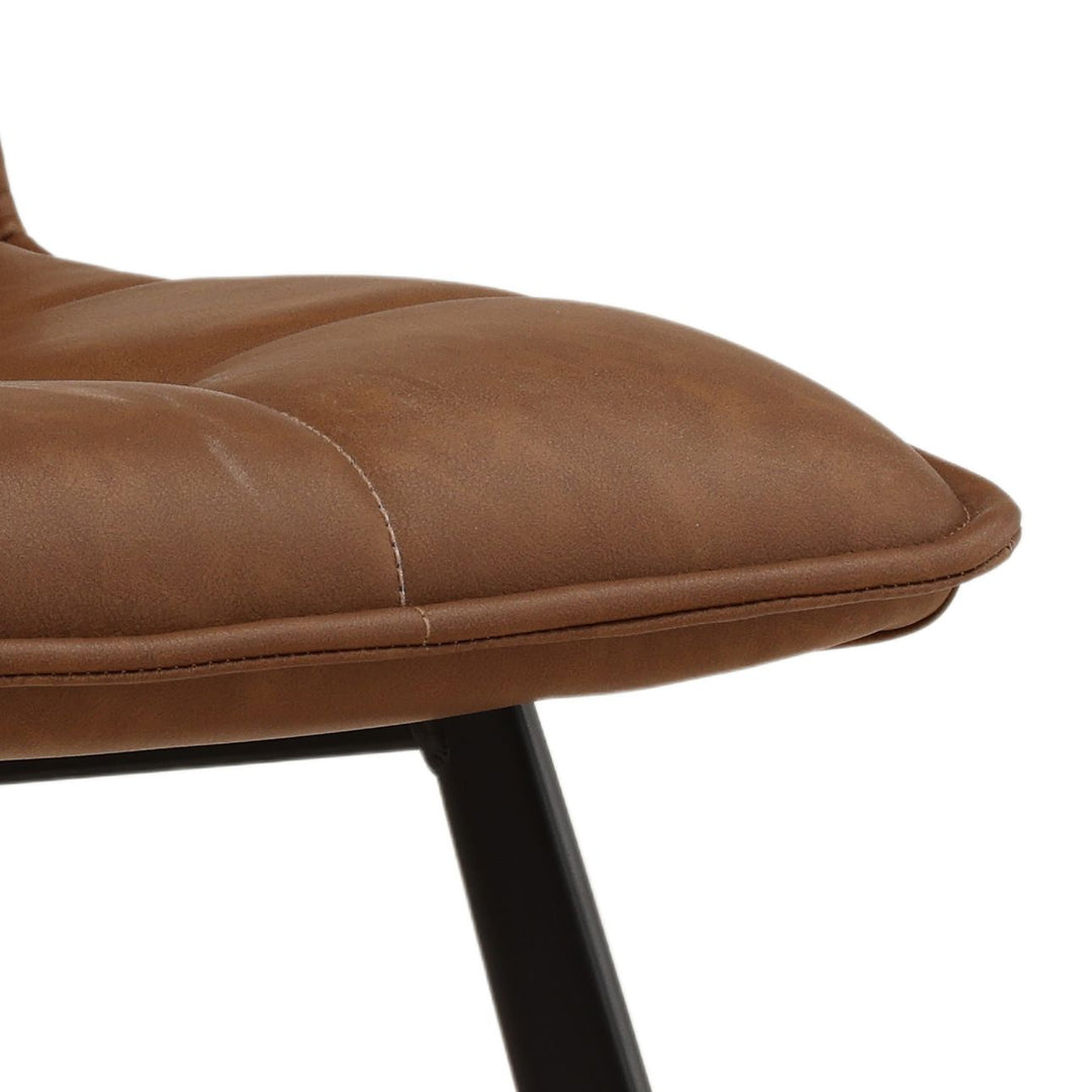 Izel Faux Leather Dining Chairs, Set of 2, Brown and Black, detail 2 view