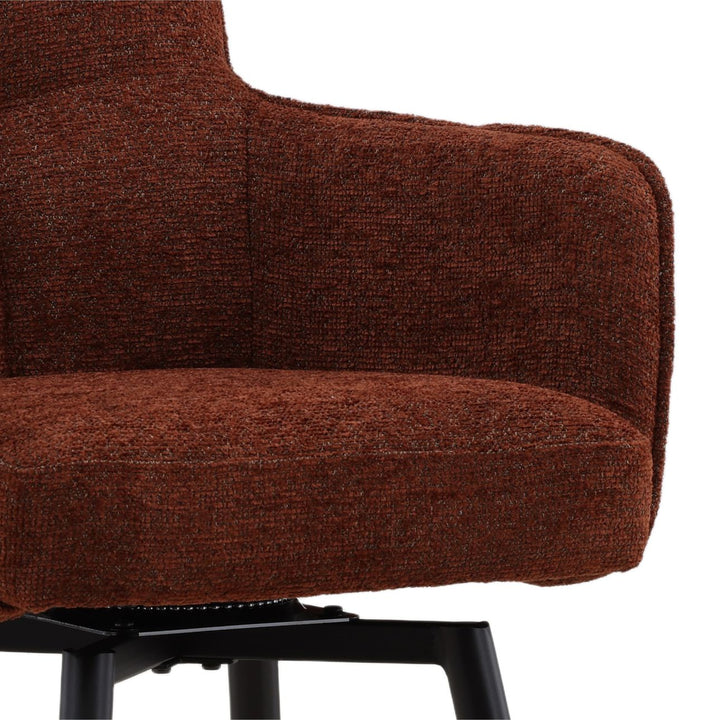 Adelina Burgundy Chenille Counter Stools Set of 2, detail 2 view