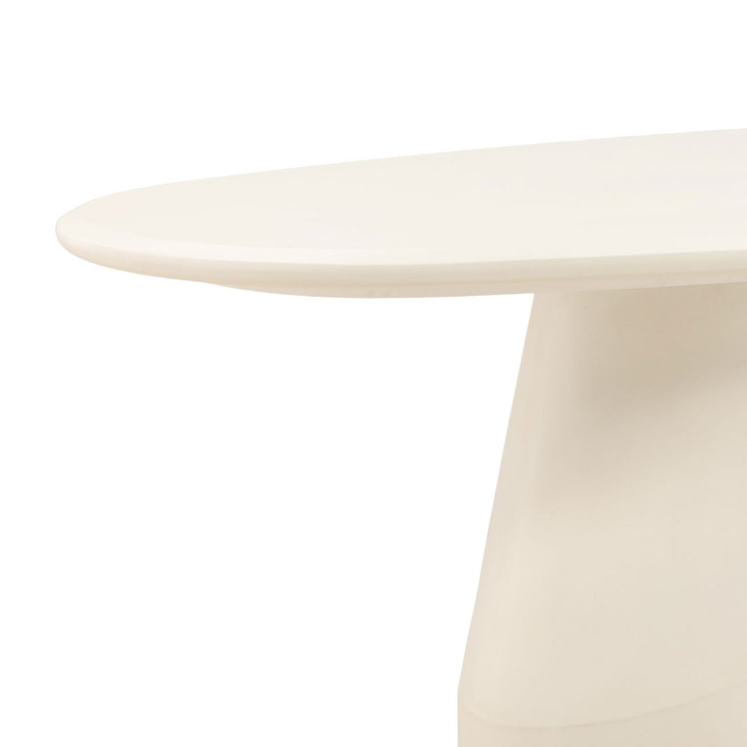 Turner Ivory Concrete Outdoor Dining Table, detail 1 view