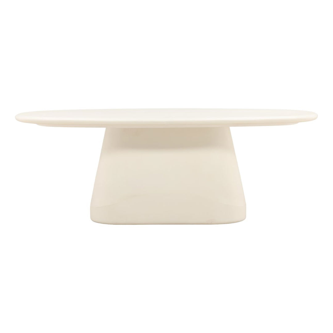 Turner Ivory Concrete Outdoor Dining Table, front view
