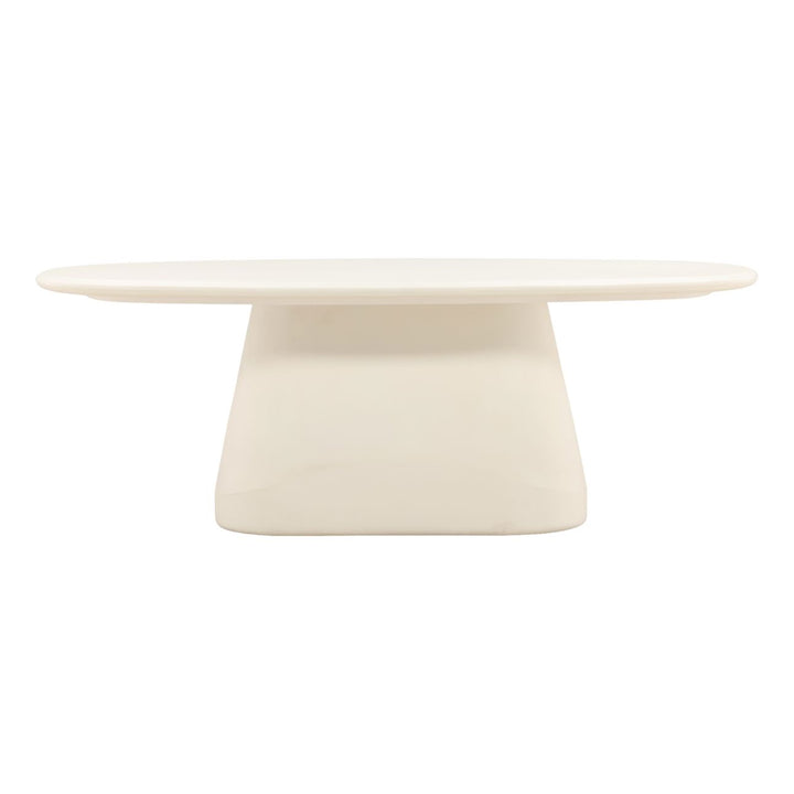 Turner Ivory Concrete Outdoor Dining Table, front view