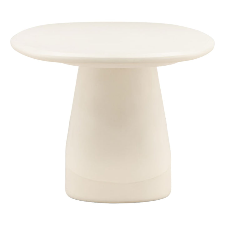 Turner Ivory Concrete Outdoor Dining Table, profile view
