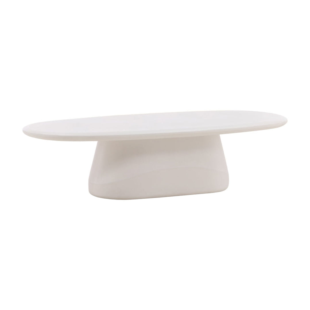 Tula Ivory Outdoor Coffee Table, three-quarter studio view