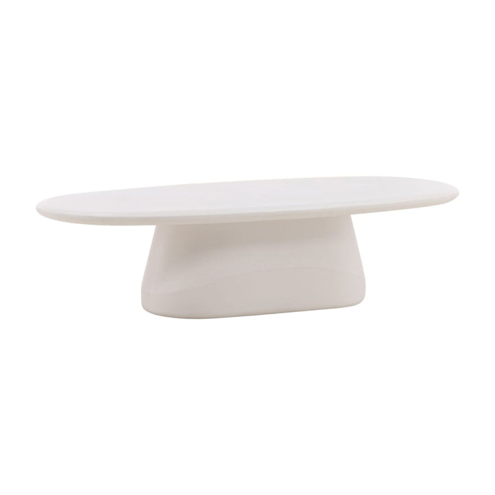 Tula Ivory Outdoor Coffee Table, three-quarter studio view