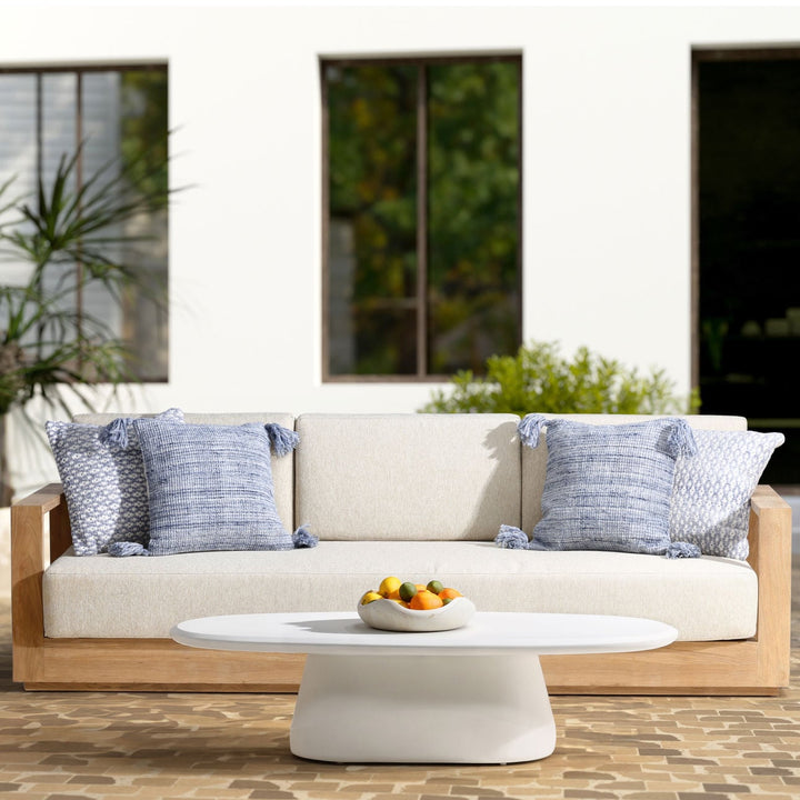 Tula Ivory Outdoor Coffee Table, lifestyle view