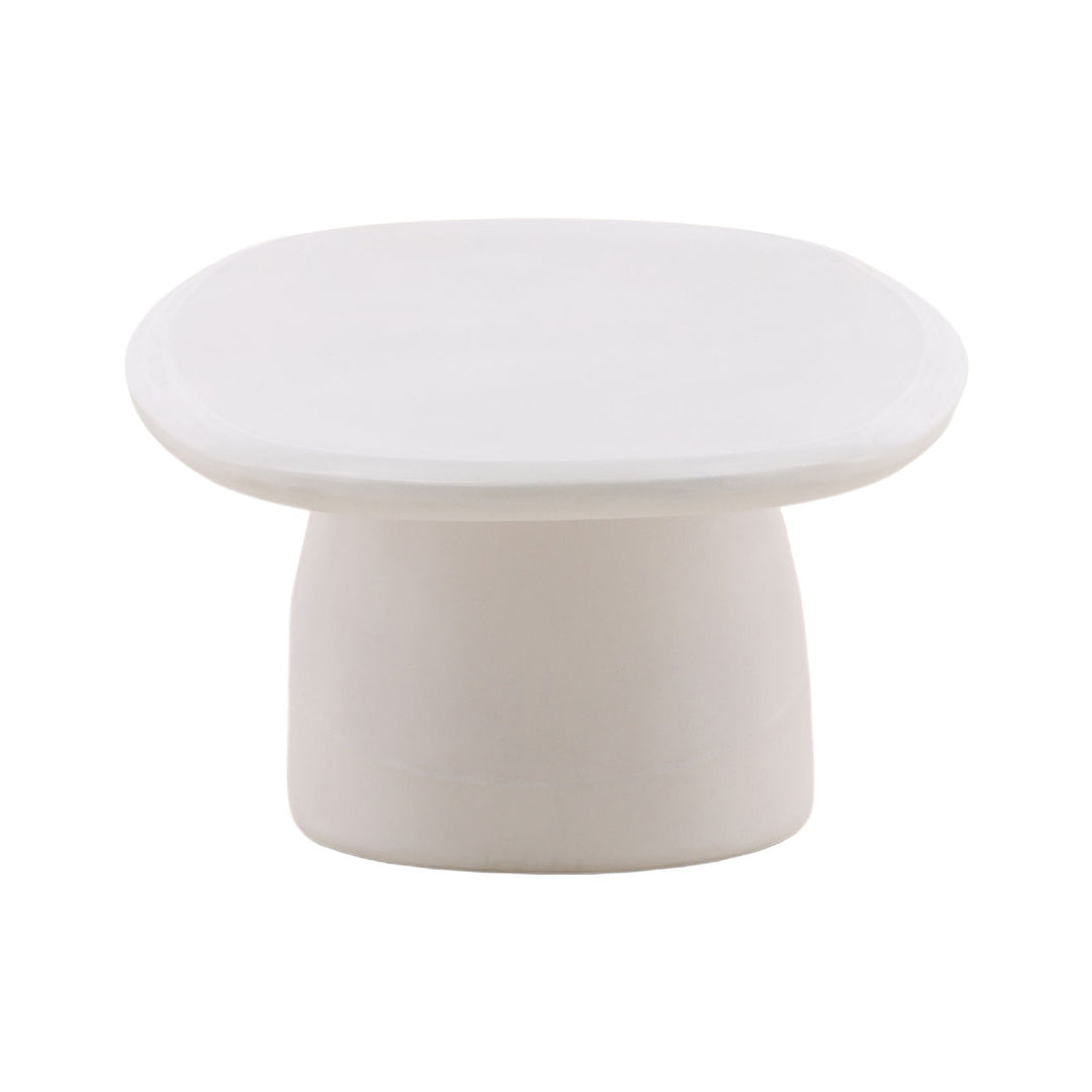 Tula Ivory Outdoor Coffee Table, profile view