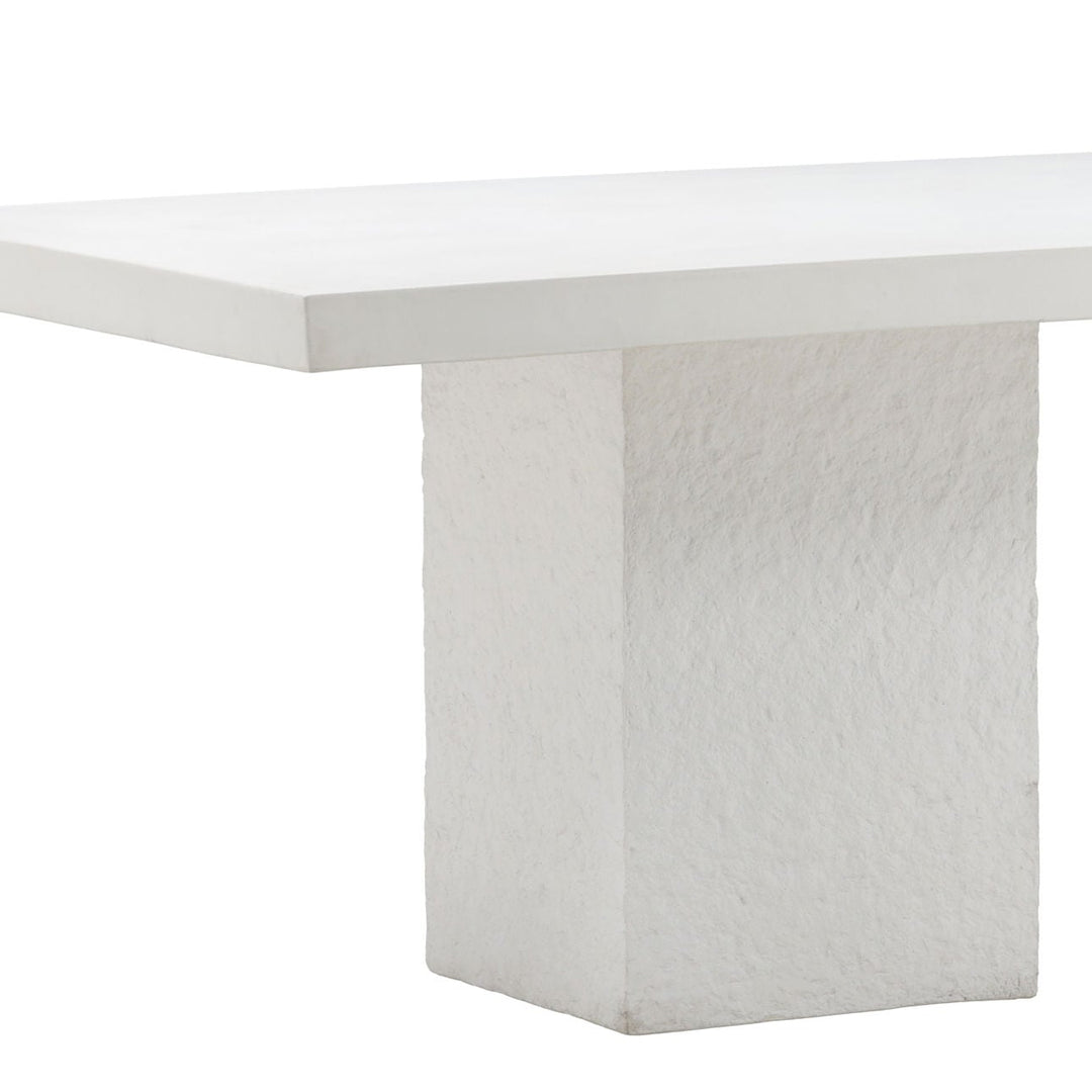 Goodland Cream Concrete Outdoor Dining Table, detail 1 view