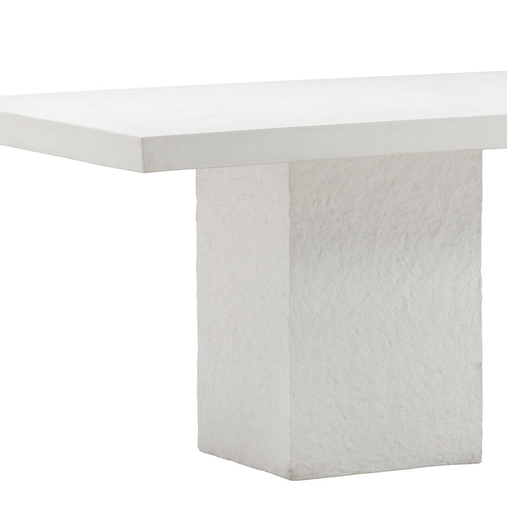 Goodland Cream Concrete Outdoor Dining Table, detail 1 view