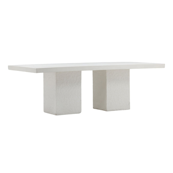 Goodland Cream Concrete Outdoor Dining Table, three-quarter studio view