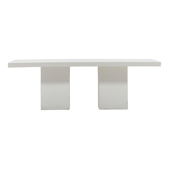 Goodland Cream Concrete Outdoor Dining Table, front view