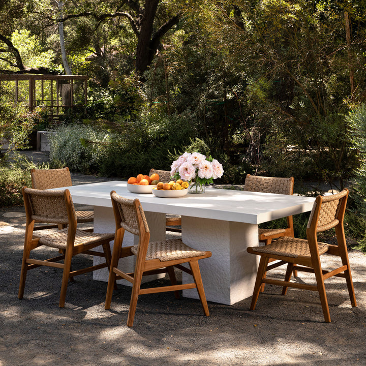Goodland Cream Concrete Outdoor Dining Table, lifestyle view