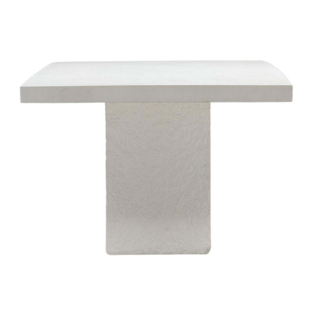 Goodland Cream Concrete Outdoor Dining Table, profile view