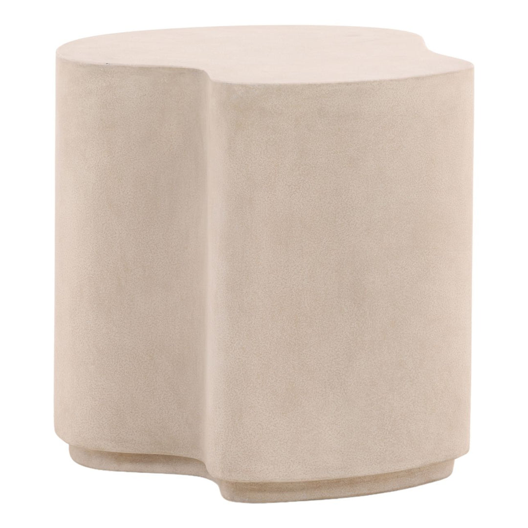 Xena Concrete Outdoor Side Table, 21.5" W × 22" H, three-quarter studio view