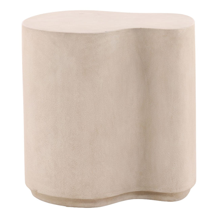 Xena Concrete Outdoor Side Table, 21.5" W × 22" H, profile view