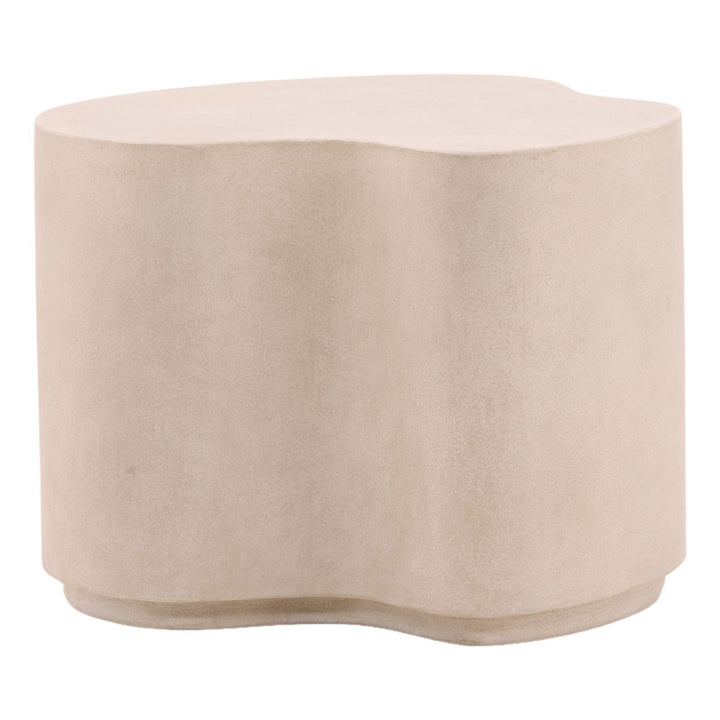 Xena Concrete Outdoor Side Table, 22" W × 18" H, three-quarter studio view