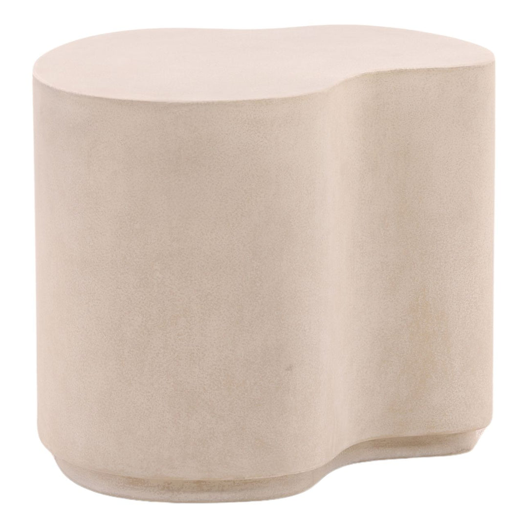 Xena Concrete Outdoor Side Table, 22" W × 18" H, profile view