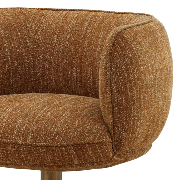 Aislin Upholstered Metal Base Swivel Chair, Mustard, detail 2 view