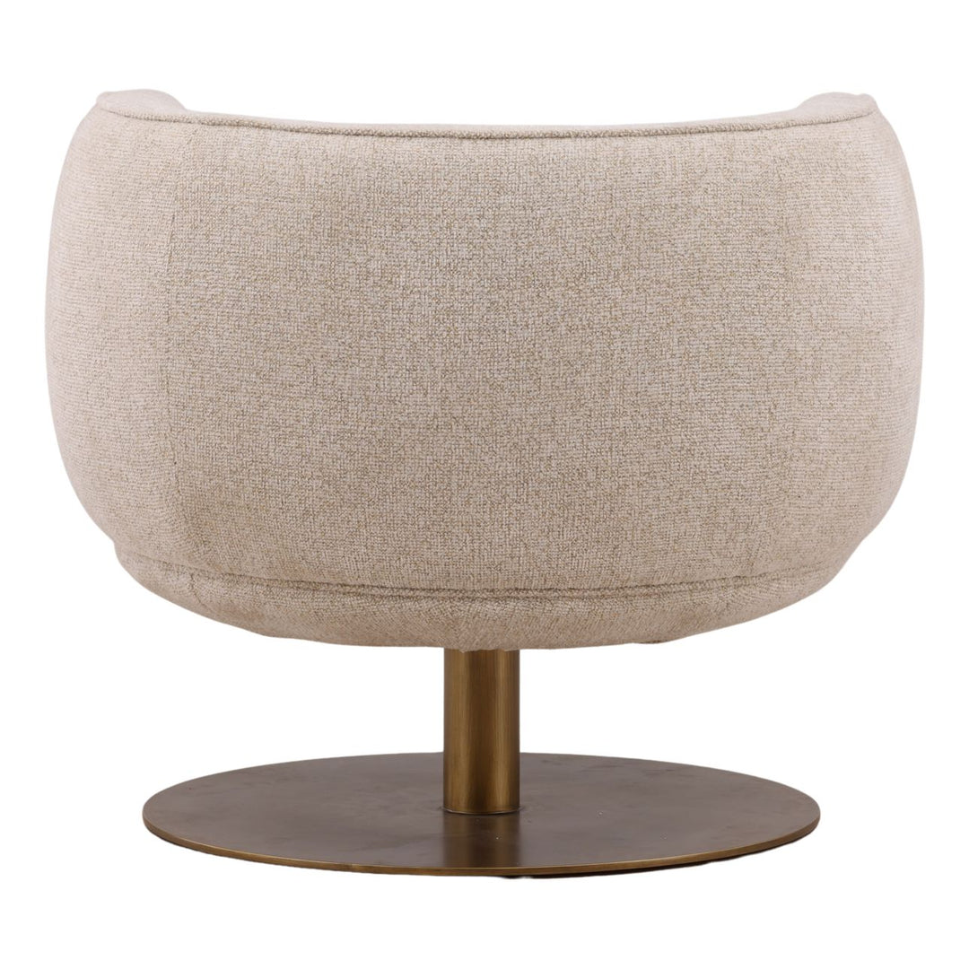 Aislin Upholstered Metal Base Swivel Chair, Oatmeal, back view