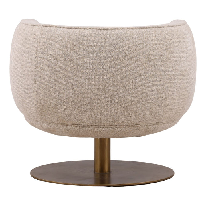 Aislin Upholstered Metal Base Swivel Chair, Oatmeal, back view