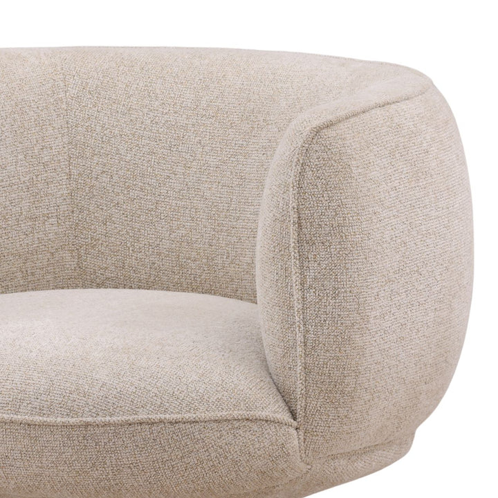 Aislin Upholstered Metal Base Swivel Chair, Oatmeal, detail 2 view