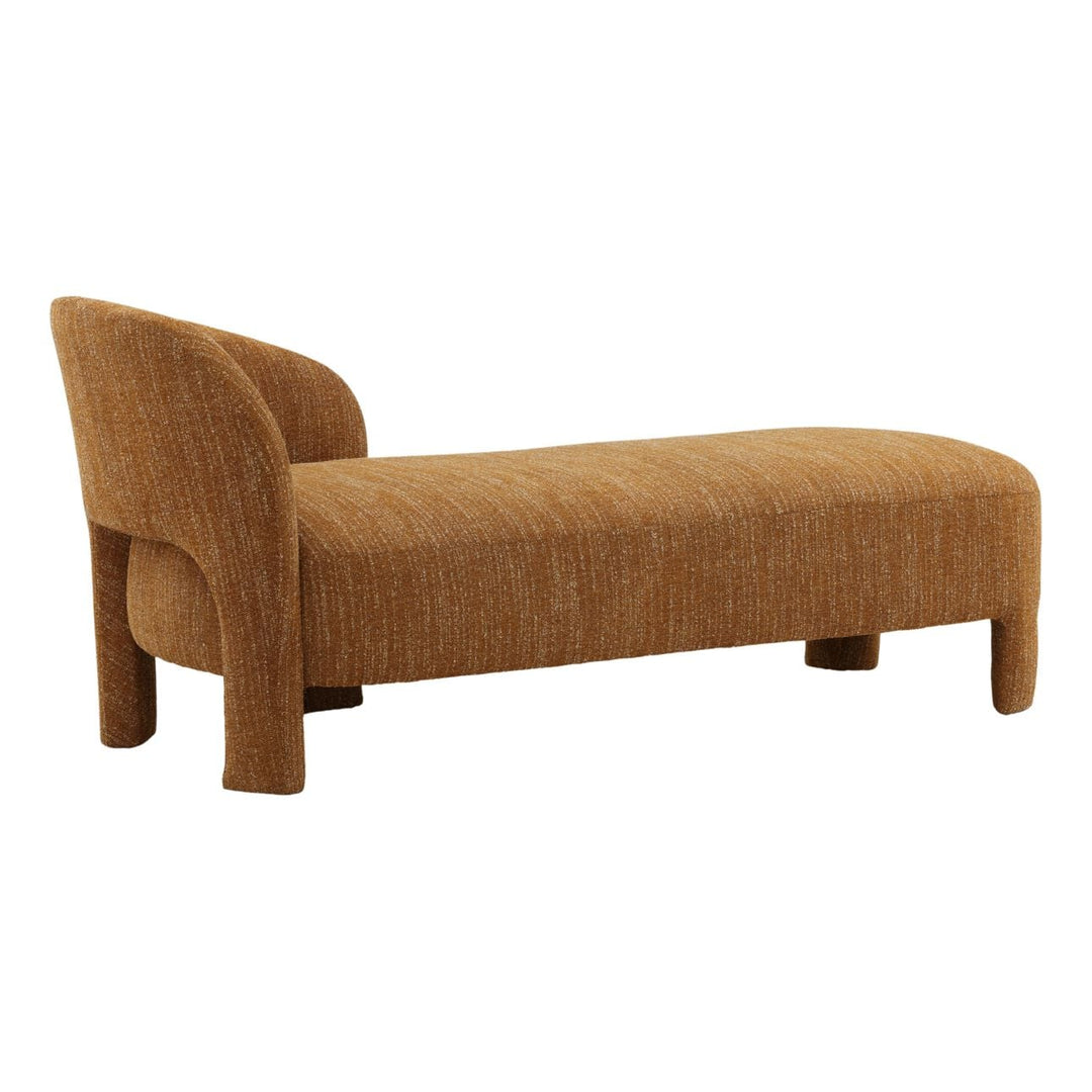 Mynren Mustard Boucle Chaise, three-quarter studio view