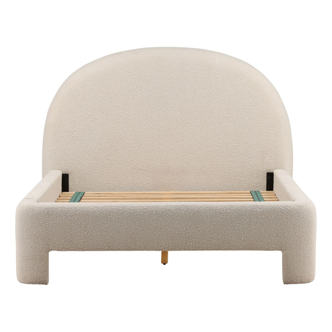 Amira Cream Performance Boucle Bed, Queen, front view